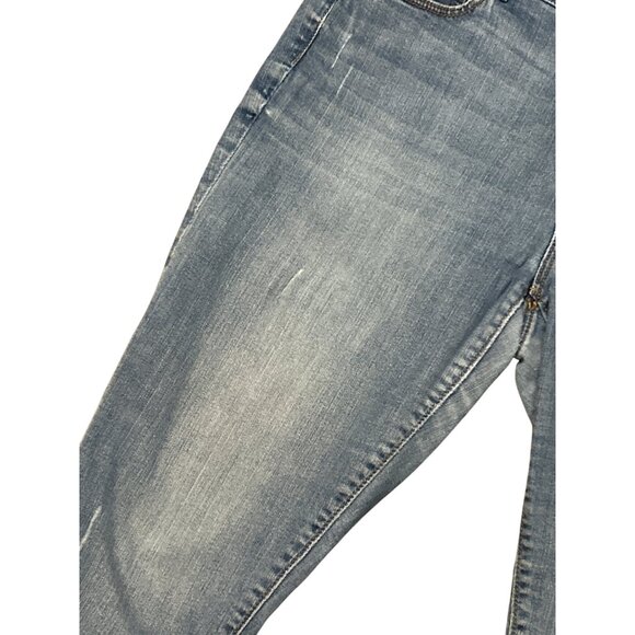 LOFT Double Frayed Hem Mid-Rise Modern Skinny Jeans in Medium Wash - Picture 7 of 7